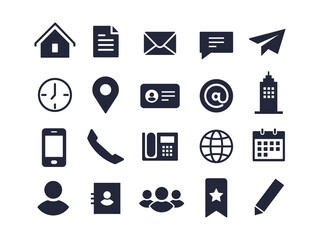 Fototapete - set of social communication icons background for marketing design. website icon symbol.