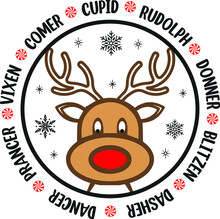 Team Rudolph T-Shirt Design Santa Reindeer T-Shirt