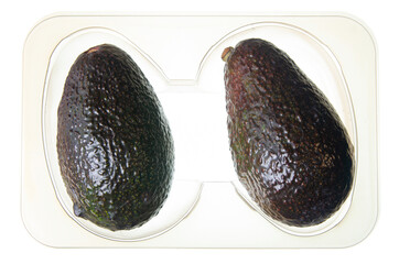 Canvas Print - avocado fresh raw on white background isolation, top view