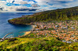 Madeira. Machico, general views over the town. There is airport runway in the background