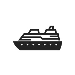 Wall Mural - cruise ship icon. sea transport for travel and rest. isolated vector image