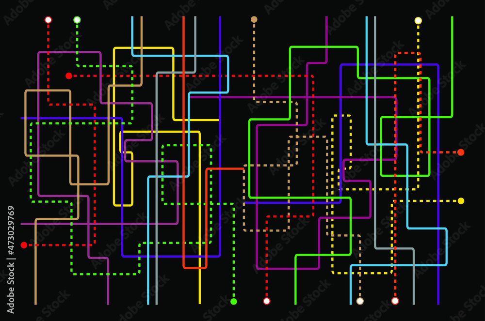 Underground map. Crossrail map design template. Live strokes included ...