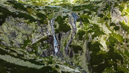 Wall Mural - Skok waterfall and the lake in the western part of High Tatras, Slovakia