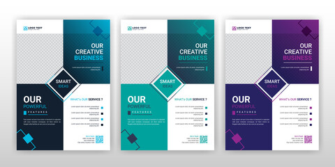 Wall Mural - Creative Corporate & Business Flyer Brochure Template Design, abstract business flyer, vector template design. Brochure design, cover, annual report.