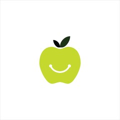 Wall Mural - apple logo vector template smile