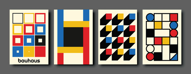Poster bauhaus style, vector illustration