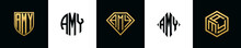 Initial Letters AMY Logo Designs Bundle