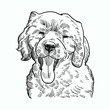 Vintage hand drawn sketch smile dog