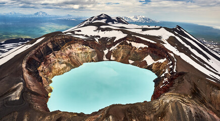 Wall Mural - Volcanoes of Kamchatka. Travel, tourism and mountaineering on the Kamchatka Peninsula, Russia