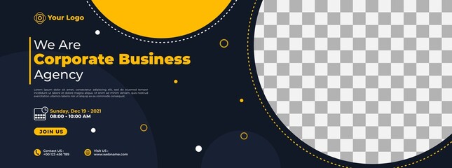 Modern business banner template design for webinar, marketing, online class program, etc