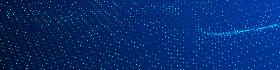 Poster - Technology background. Honeycomb concept. Big data. Hexagonal space with connected dots and lines. 3d
