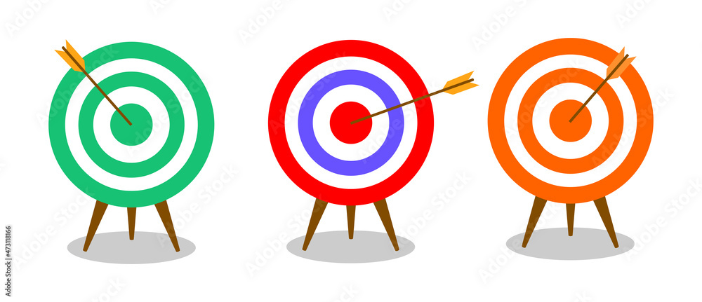 Set of target on white background. Variety vector target in flat style ...