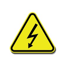 Warning Sign Of Danger High Voltage Shock Symbol Isolated On White, Triangel Yellow Black. Vector Illustration Of Hazard Triangle High Voltage Sign, 10eps