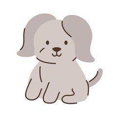 Sticker - grey cute dog cute