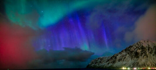 Wall Mural - Northern Lights Sky in Northern Norway