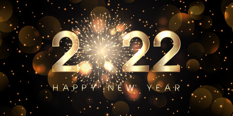 Glittery style New Year banner design