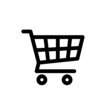 © Sergey - Shopping cart icon. Supermarket shopping basket design. Food cart. Purchase symbol. Isolated raster image on white background.