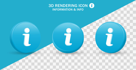 3d info icon Information symbol in blue modern button