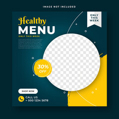 Wall Mural - delicious menu food social media promotion and banner post 