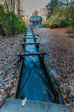Mingus Mill With Fall Color, Great Smoky Mountains National Park, Cherokee, North Carolina, USA