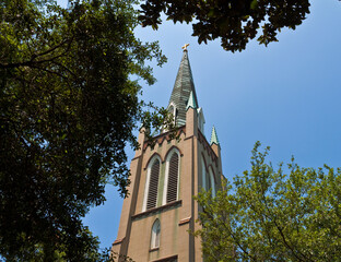 Wall Mural - Cathedral of St. John the Baptist on Lafayette Square, Savannah, Georgia, USA