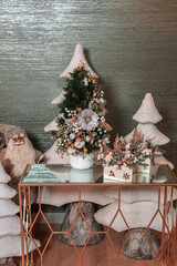 Wall Mural - Beautiful holiday decorated room with Christmas tree and other seasonal elements 