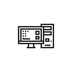 Poster - computer vector icon. computer component icon outline style. perfect use for logo, presentation, website, and more. simple modern icon design line style