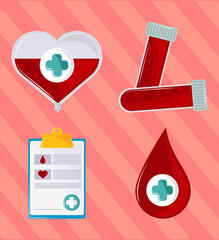 Poster - blood donation icons