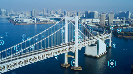 Aufkleber - Transportation and technology concept. ITS (Intelligent Transport Systems). Mobility as a service.