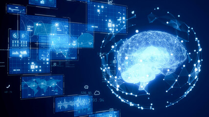 Aufkleber - AI (Artificial Intelligence) concept. Deep learning. GUI (Graphical User Interface).