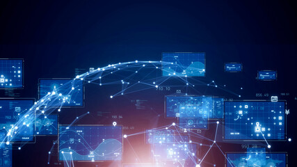 Poster - Digital transformation concept. System engineering. GUI (Graphical User Interface).