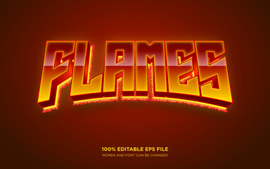 Poster - flames 3d editable text style effect