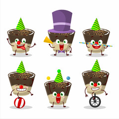 Poster - Cartoon character of truffle chocolate milk candy with various circus shows