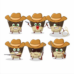 Poster - Cool cowboy truffle chocolate milk candy cartoon character with a cute hat