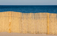 A Dry Reed Fence On The Beach
