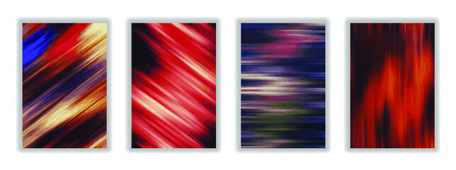 Poster - Set of Colorful blur background texture. Abstract art design for your design project. Modern liquid flow style illustration 