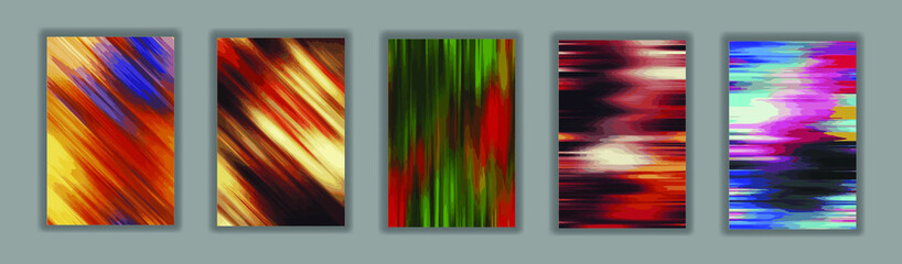 Poster - Set of Colorful blur background texture. Abstract art design for your design project. Modern liquid flow style illustration 
