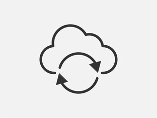Poster - technology icon vector cloud computing connection. big data global server. line design symbol.