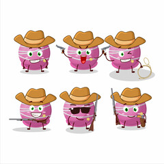 Sticker - Cool cowboy truffle strawberry candy cartoon character with a cute hat