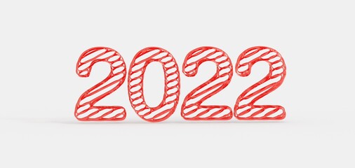 Aufkleber - 2022 Business Jahr in 3D Typografie