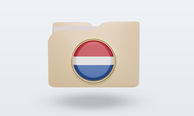 3d folder Netherlands flag rendering front view