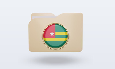 3d folder Togo flag rendering front view