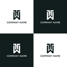 Logo Initial HW Abstract Design