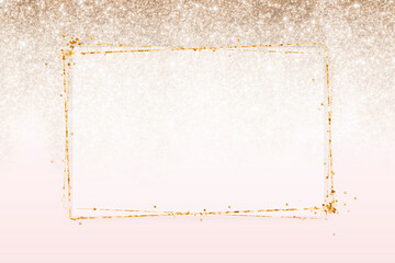 Wall Mural - gold glittery rectangle frame vector