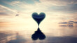 © Photocreo Bednarek - Heart reflection in water at sunset. Valentines day