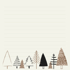 Poster - Christmas patterned notepaper background vector