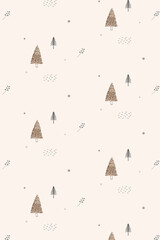 Poster - Christmas elements seamless pattern vector