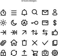 Poster - Icons black and white online store, Home icon, Telephone icon, mail, UI icons isolated on white background, UI trendy and modern symbol for app, web,  