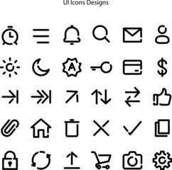 Poster - Icons black and white online store, Home icon, Telephone icon, mail, UI icons isolated on white background, UI trendy and modern symbol for app, web,  