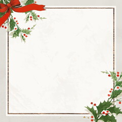 Poster - Blank festive square Christmas social ads template vector